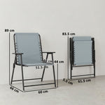 Folding Garden Chairs, Outdoor Chairs Set | Set of 4 | Grey