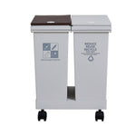 24l/40l Dual Compartment Trash Can With Lids And Wheels – Dry And Wet Waste Separation | Small