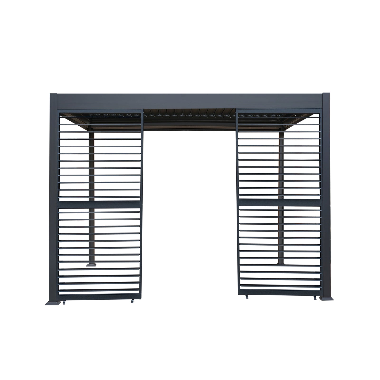 Aluminium Pergola With Anthracite Blinds & 2 Shutter Panels | 3m x 3m | Anthracite