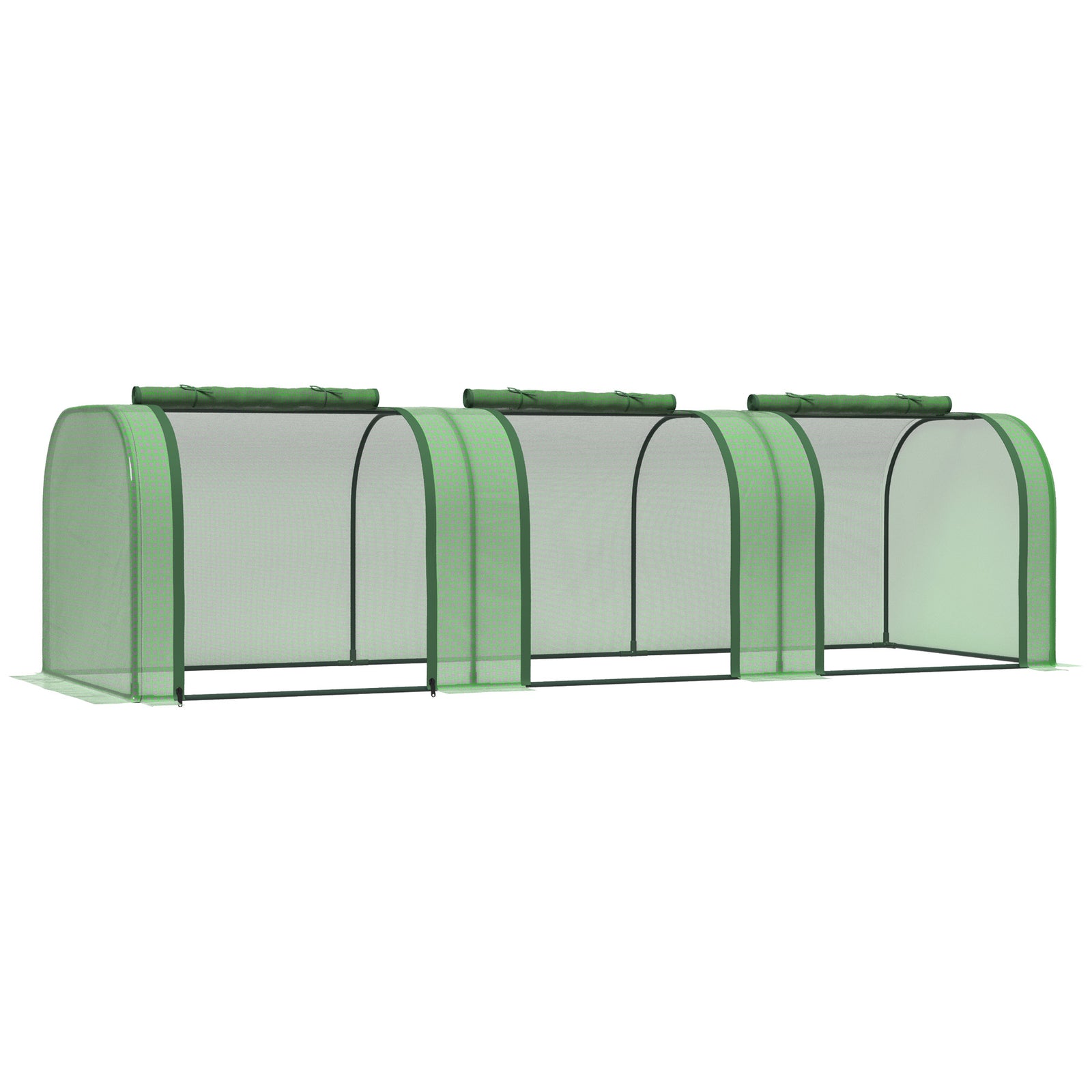 Green Tunnel Greenhouse With Zipped Doors | Green
