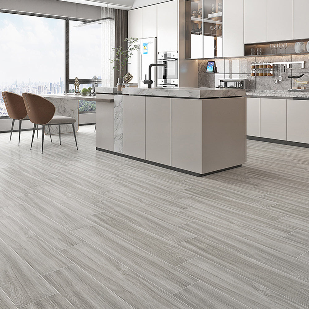 Pvc Wooden Self-adhesive Laminate Flooring Planks For Home Decor | Light Grey