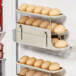 3-layer Expandable Scrolling Egg Holder Storage Rack | Cream