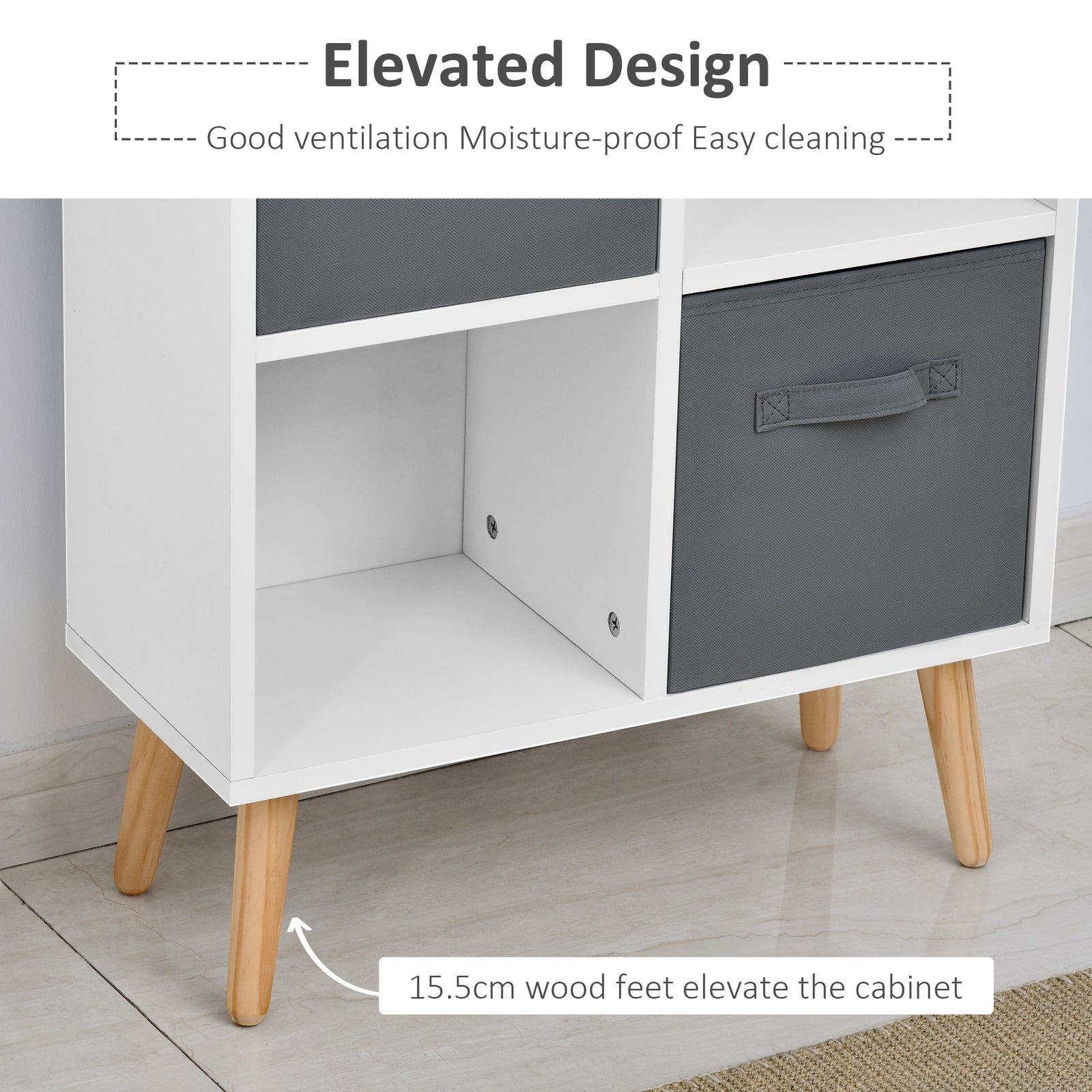 HOMCOM 123 X 55cm Freestanding 8 Cube Storage Cabinet Unit Bookcase