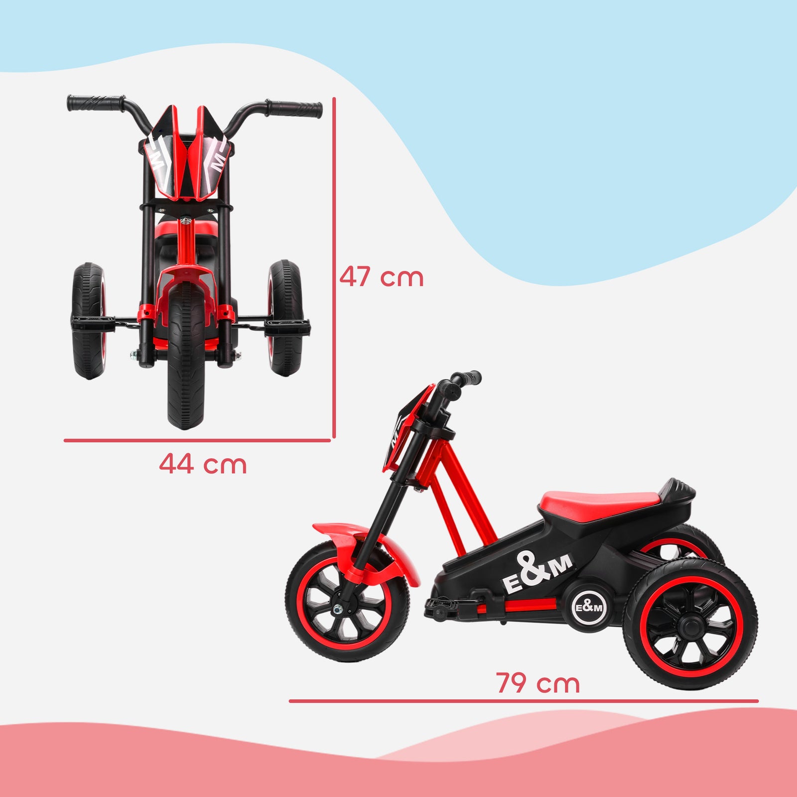 Kids Tricycle Baby Trike, 3 Wheel Toddler Balance Bike | Red