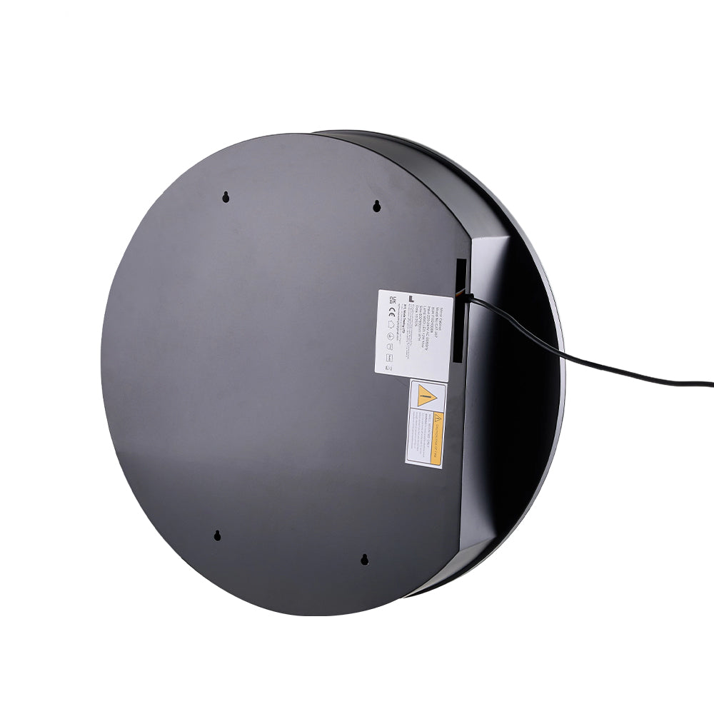 Black Round 60cm Dia Led Bathroom Mirror Cabinet With Storage Anti-fog, Touch Control, Adjustable Color Temperature