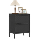 Chest Of Drawers, 2 Fabric Drawer Dresser, Aluminium Handles | Black