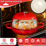 Enamelled Cast Iron Dutch Oven Bread Pot, 22cm (5.6l) | Red