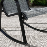 Outsunny 3 Pcs Outdoor Rocking Bistro Set, Mesh Fabric, Grey