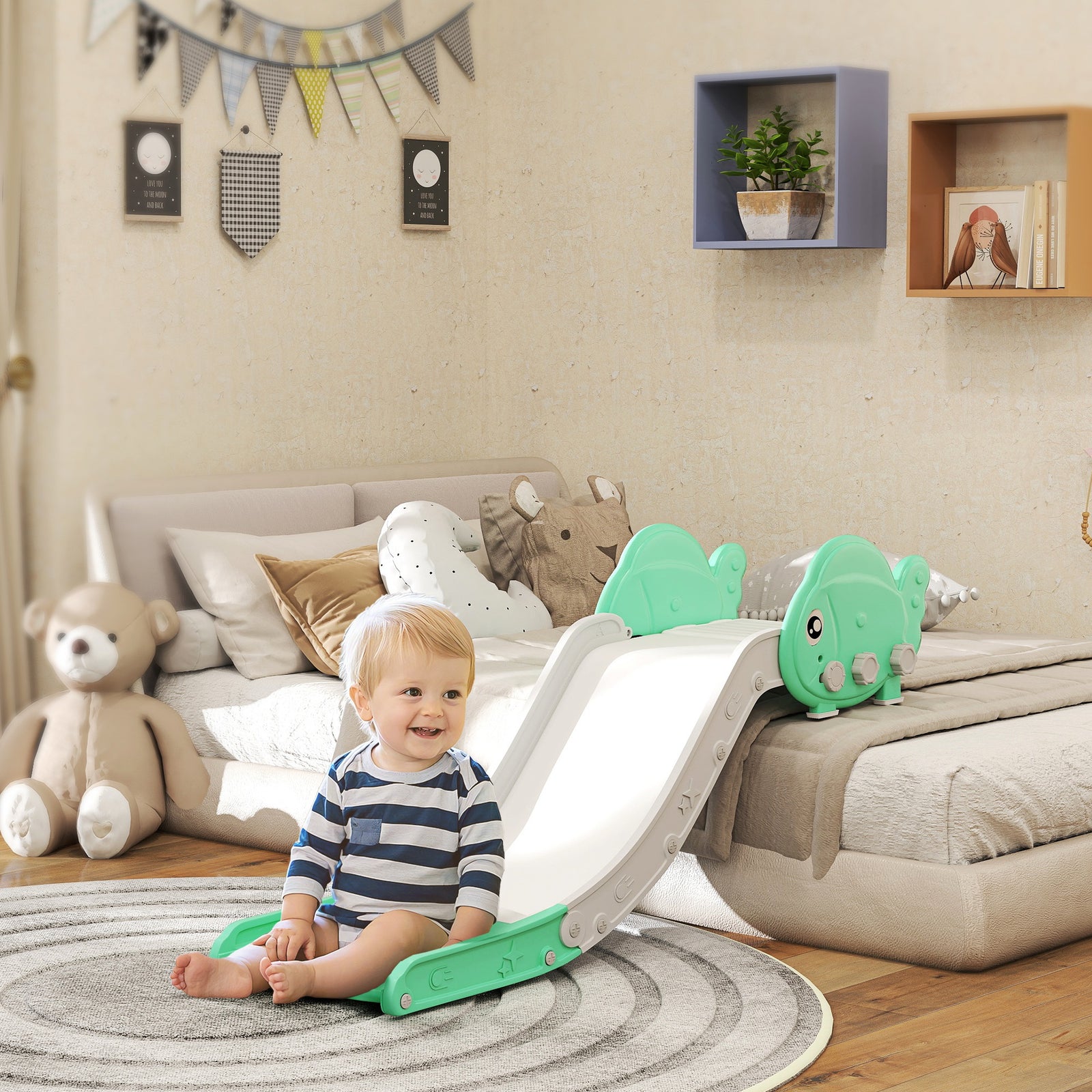 Kids Sofa Slide, Toddler Slide With 130cm Extended Length, For Sofa, Bed, Stairs