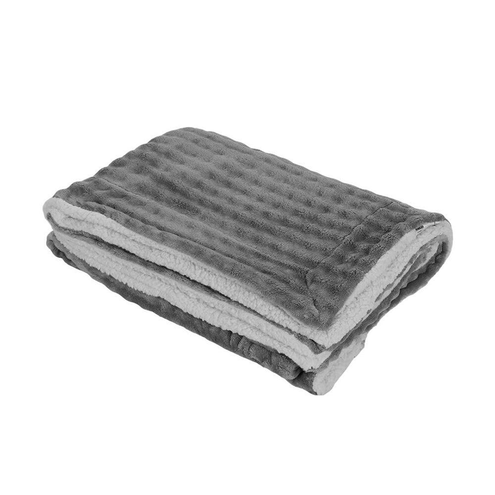 Soft Green Polyester Throw Blanket | 200cm x 180cm | Grey