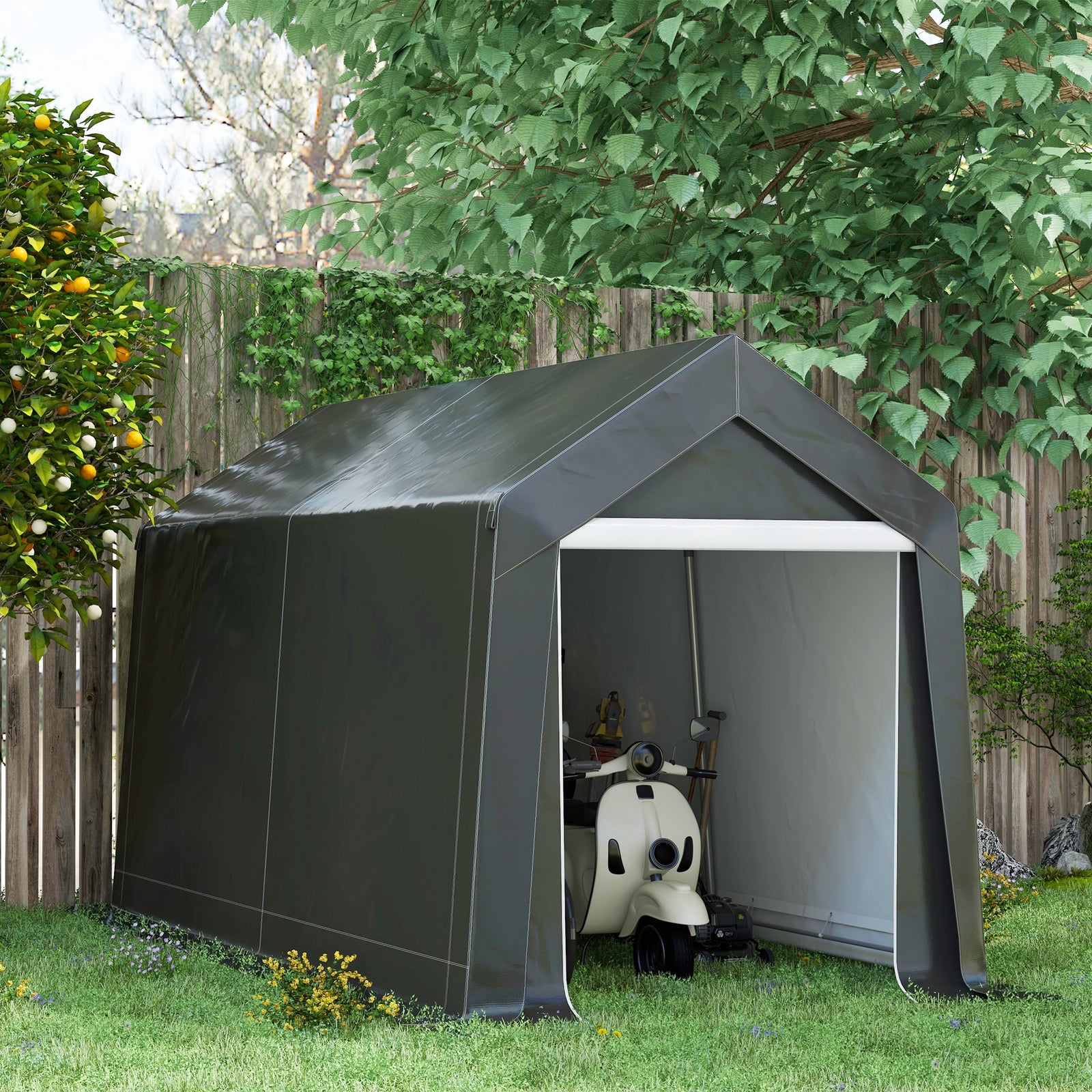 Garden Storage Shed, Waterproof And Heavy Duty Portable Shed | Small | Dark Gray