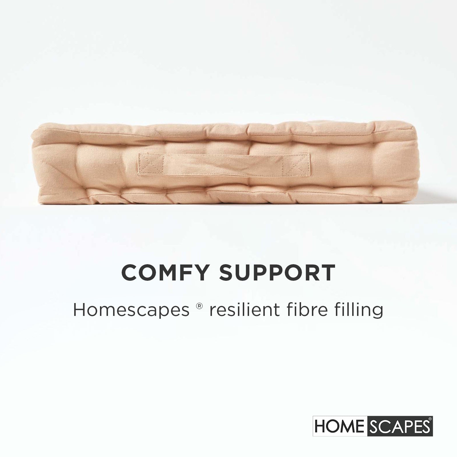 Cotton Plain Floor Cushion | 50cm x 50cm | Natural