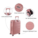 4pcs Lockable Travel Suitcase Set | Pink