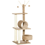 121cm Cat Tree Tower W/sisal Scratching Posts Bed Tunnel Perch | Brown