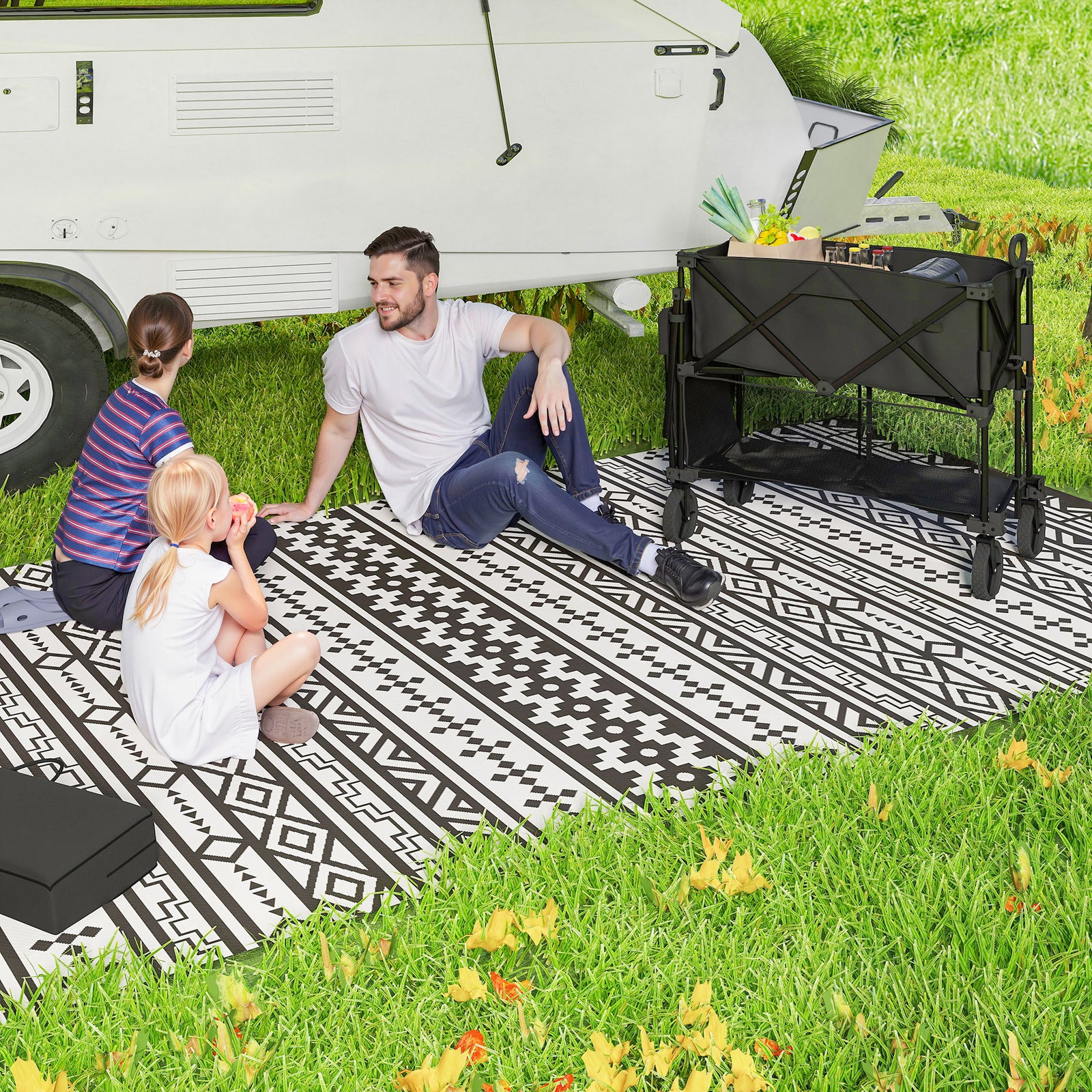 200kg Double Decker Trolley, 350l Capacity | Black