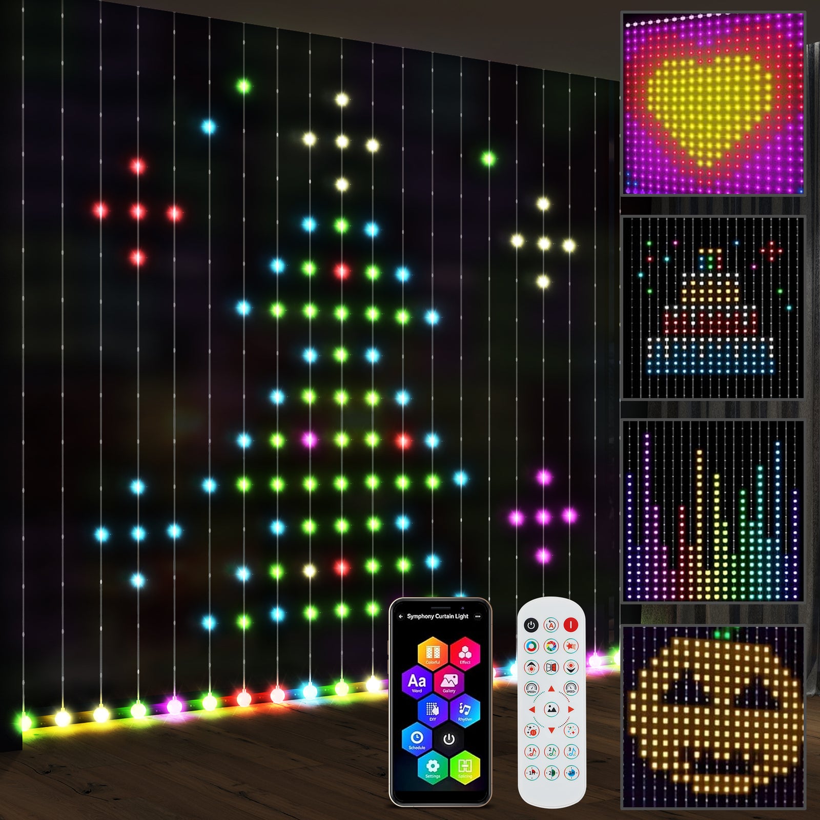 Smart Led Curtain Lights, Dynamic Diy Fairy Lights, 3x3(m)