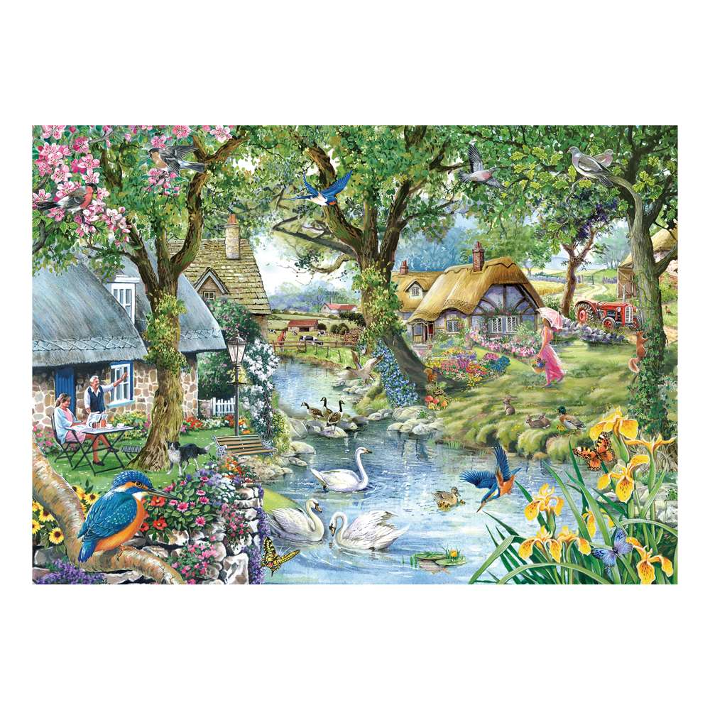 The House of Puzzles Kingfisher Cottage Big 500 Piece Jigsaw Puzzle