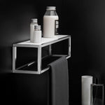 Shelf With Towel Rail Silver Gloss Wall-mounted 55 Cm Collection The Grid
