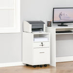 Mobile File Cabinet Lockable Documents Storage With Wheels | One Size | White