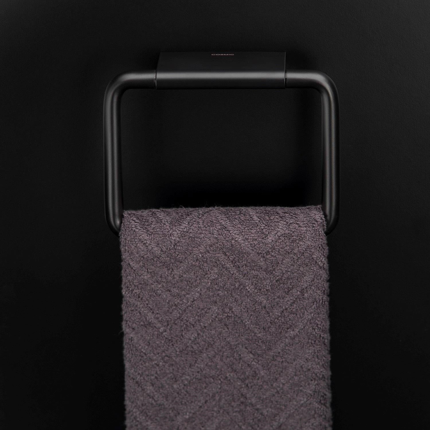 Towel Ring, Black Matt, Wall-mounted, 20 Cm. Collection Bwc