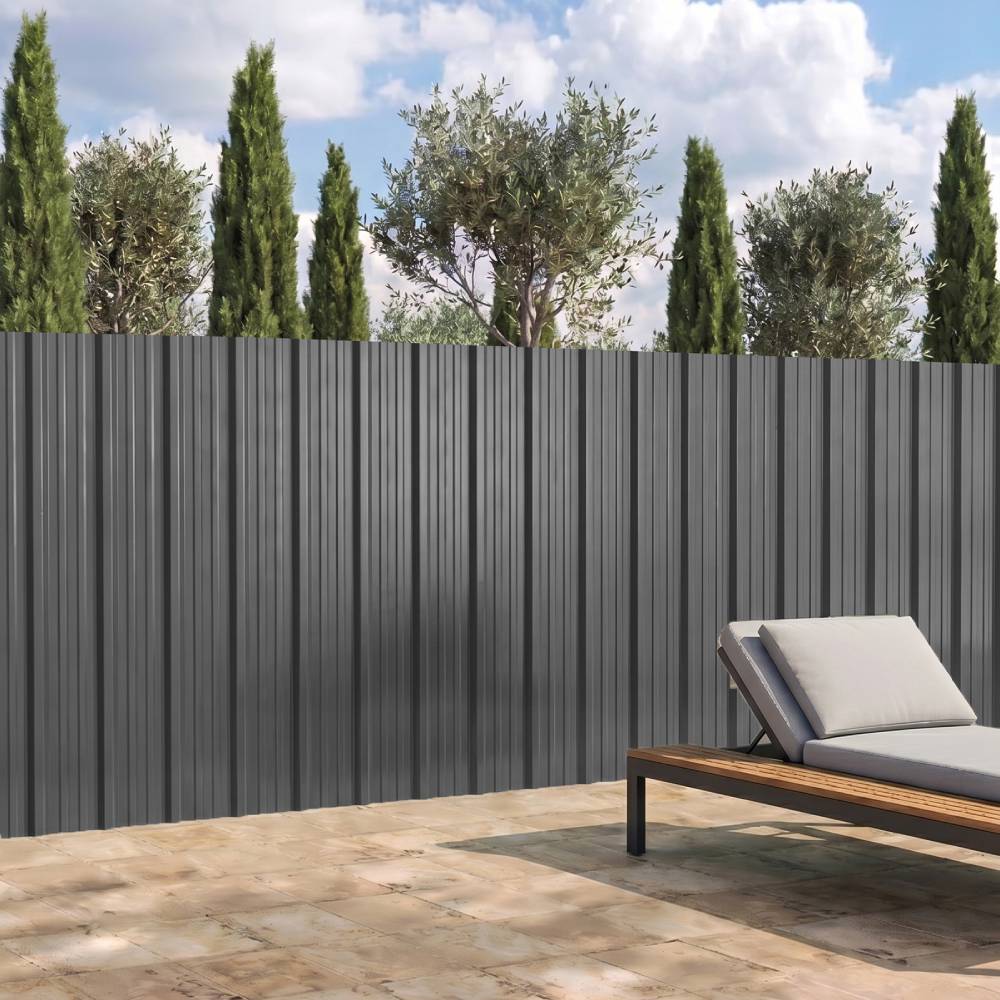 12pcs Galvanised Steel Corrugated Roofing Sheets | Grey