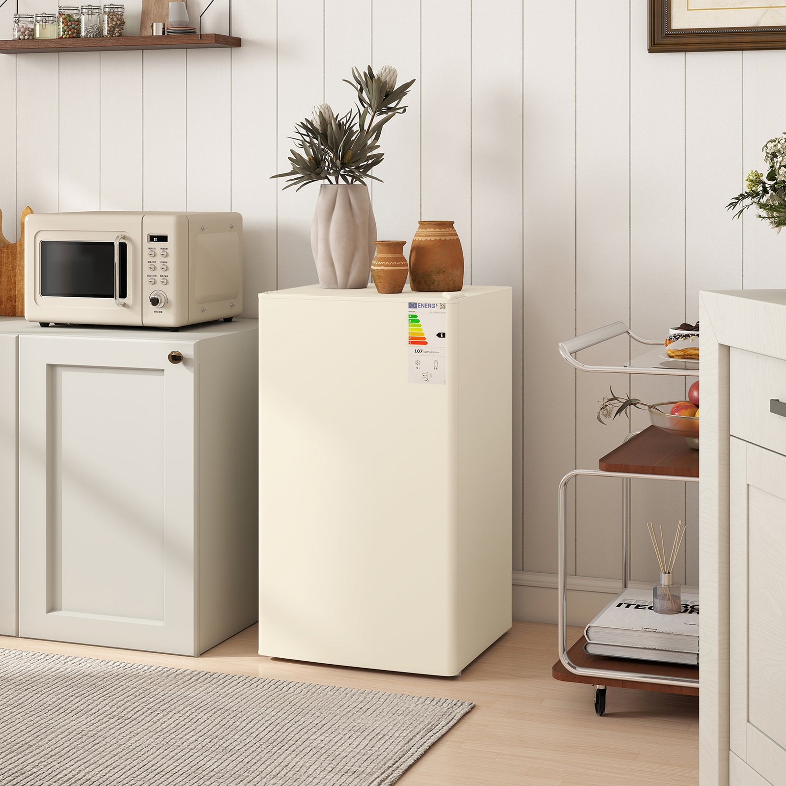 Freestanding Fridge, Under Counter Beige