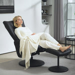 HOMCOM Swivel Recliner Chair With Footstool And Adjustable Back