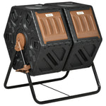 Dual Chamber Compost Bin, 130l, Dark Brown