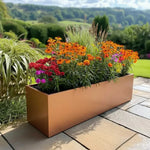 Zinc Galvanised Trough Planter | 120cm x 40cm x 40cm | Copper