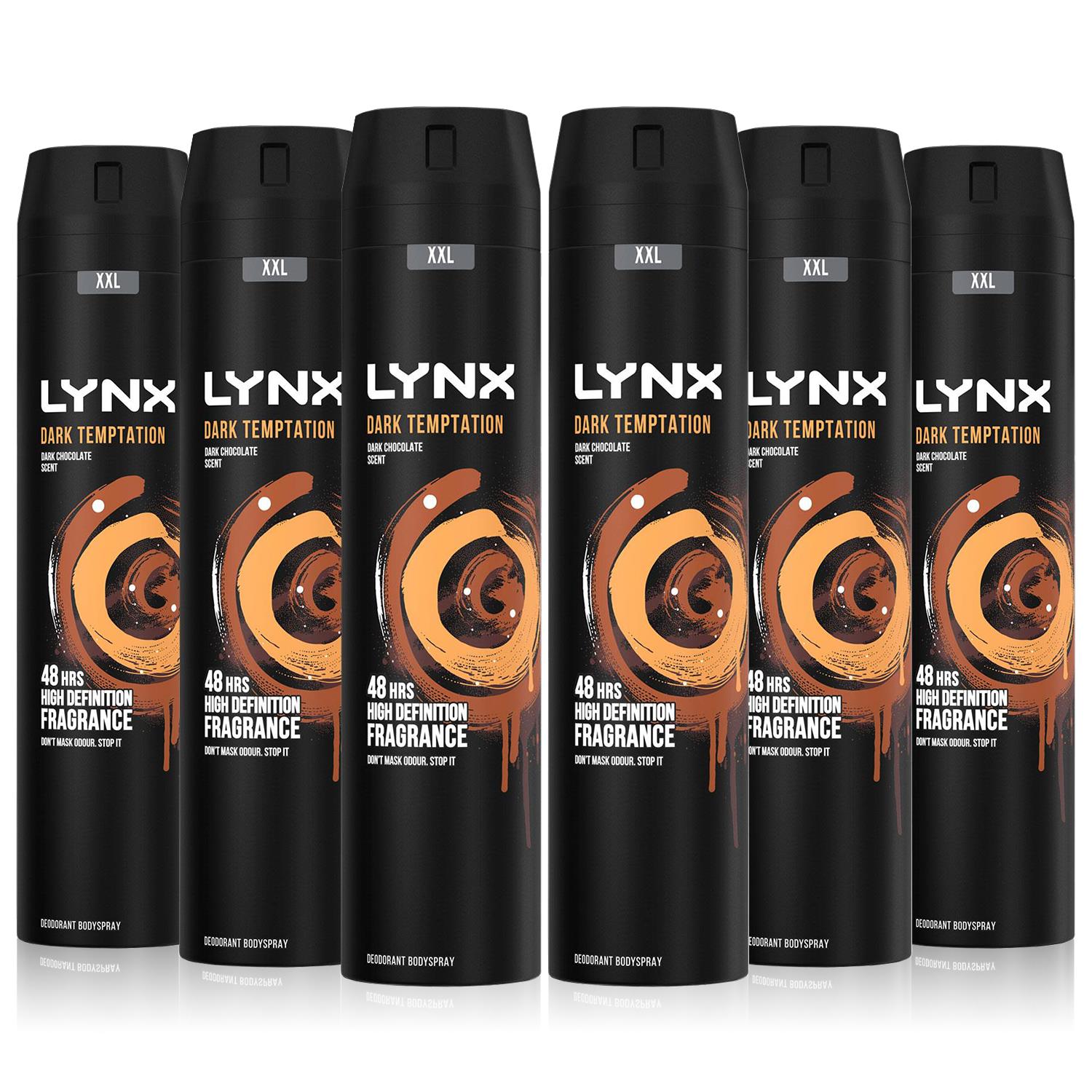 Xxl Dark Temptation 48-hour High Definition Body Spray Deodorant, 6x 250ml