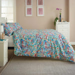 Floral Mosaic Blue Duvet Cover Set | Double | Blue