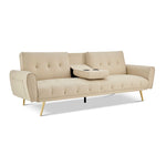 Lora Faux Leather Sofa Bed 3 Seater | Cream