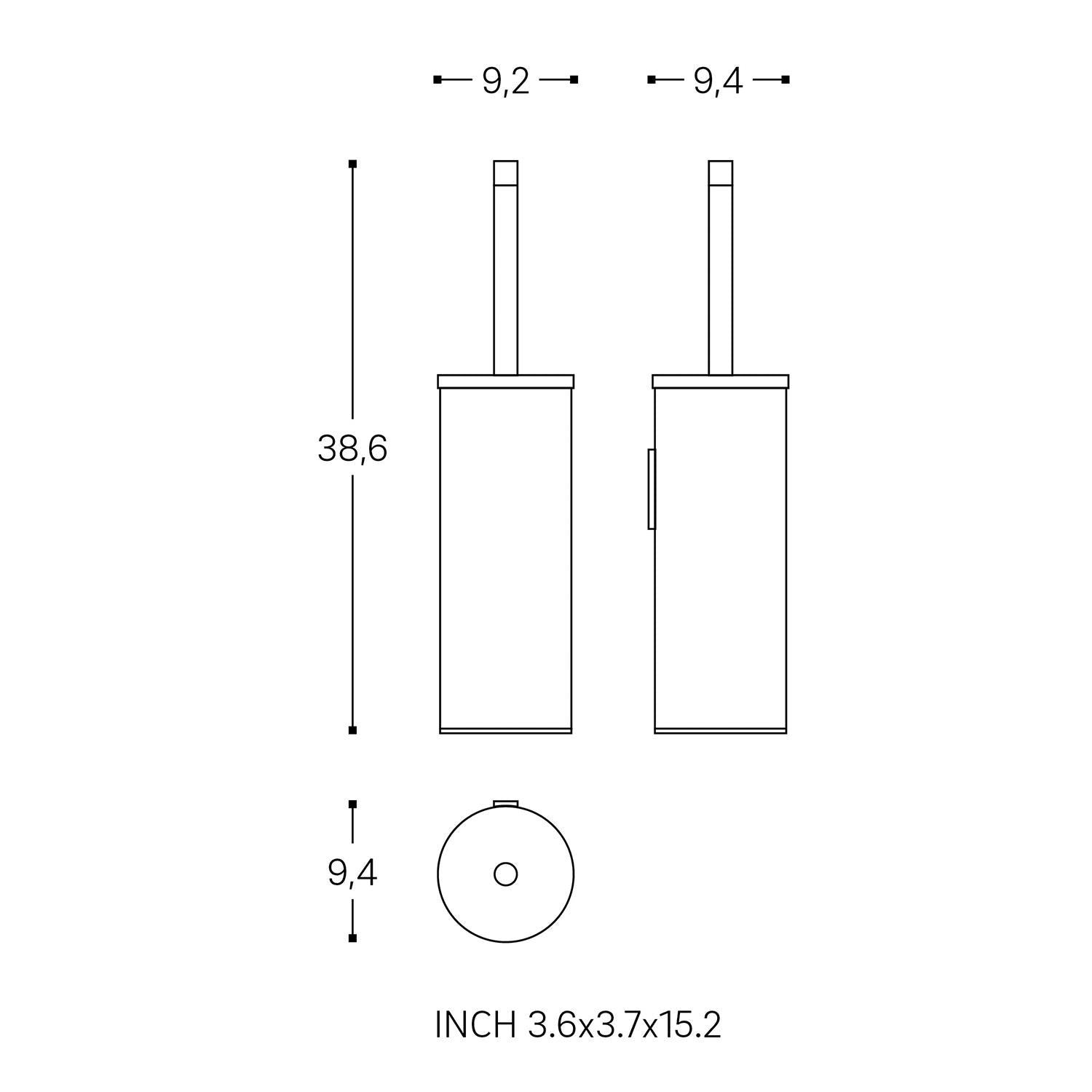 Toilet Brush, Wall-mounted, Matt Stainless Steel, Logic Collection