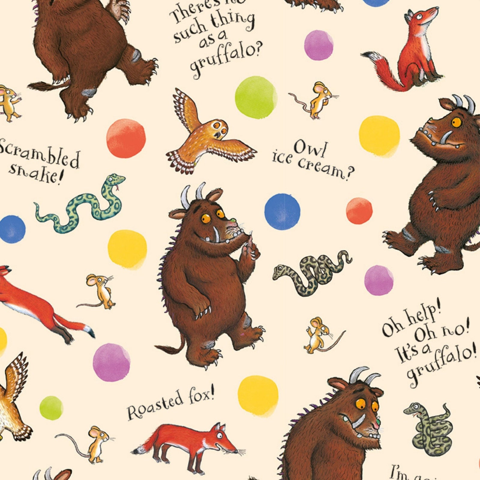 The Gruffalo Gift Wrap, 4 Sheet 4 Tag, Bundle Official Product