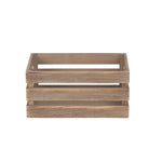 Oak Effect Slatted Wooden Storage Crate | Large | Brown