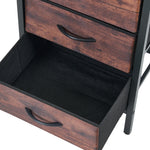 Breeins Nightstand Bedside Table With 3 Fabric Storage Drawers