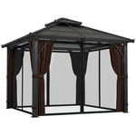3x3m Hardtop Gazebo With 7mm Double Polycarbonate Roof