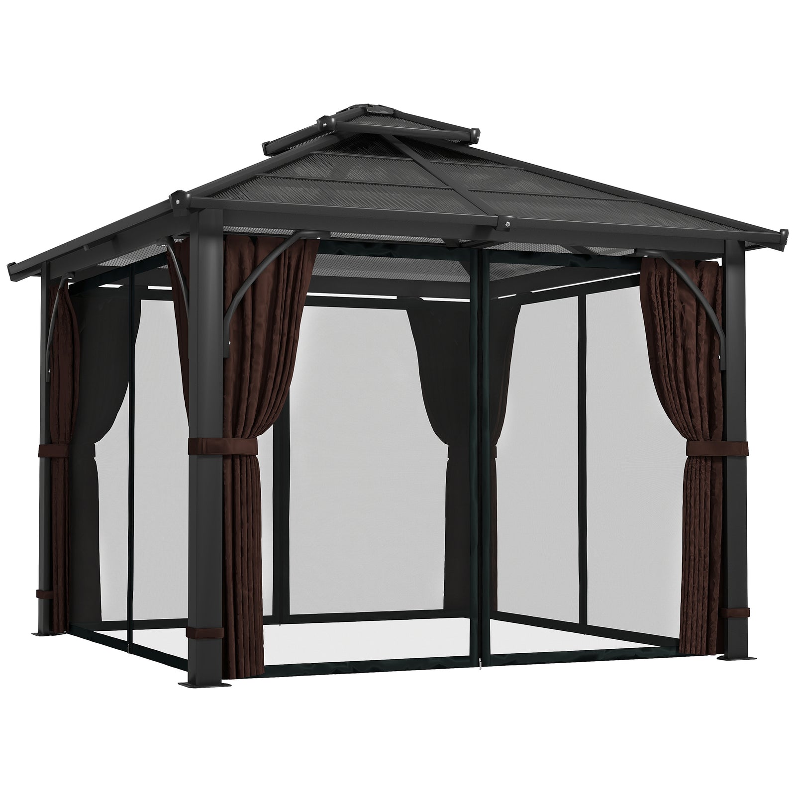 3x3m Hardtop Gazebo With 7mm Double Polycarbonate Roof