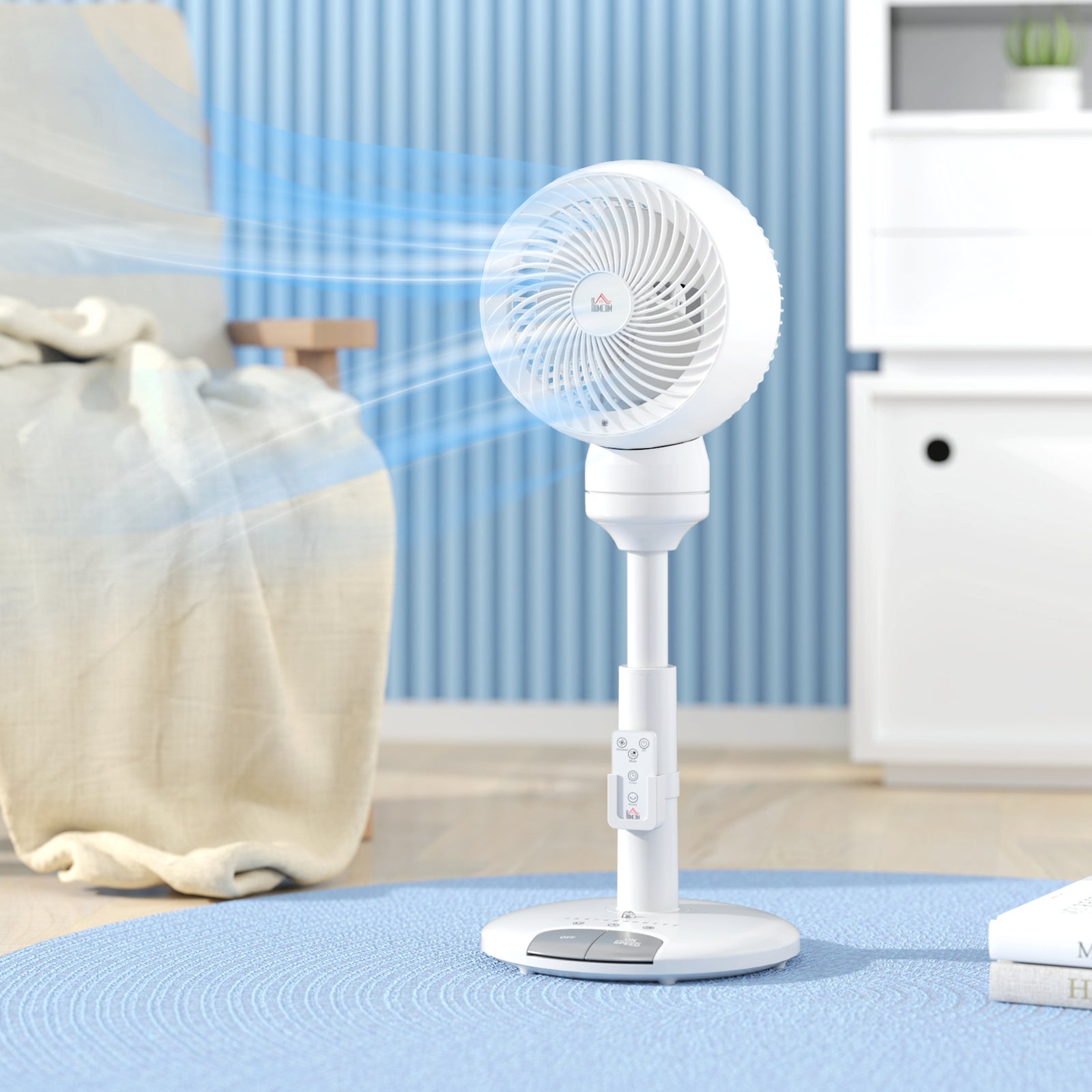 9 Inch Height Adjustable Air Circulator Fan With 9 Setting | One Size | White
