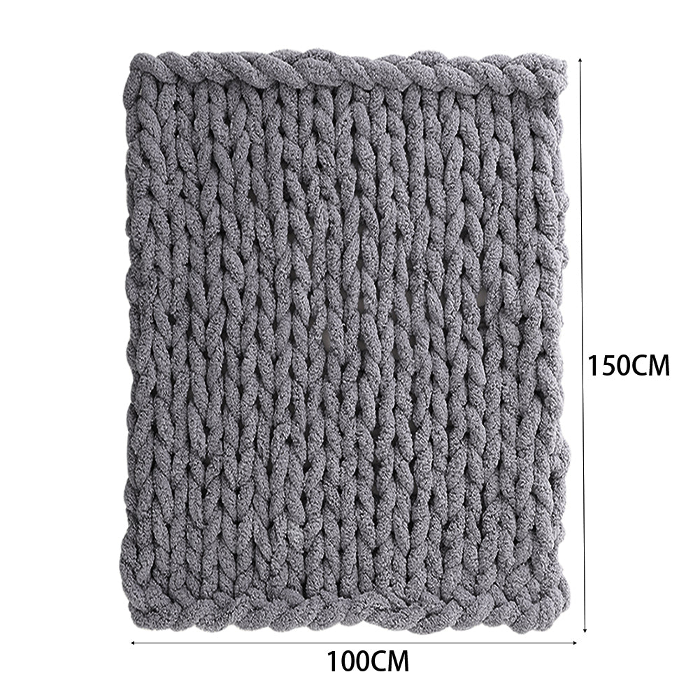 Hand-woven Chenille Blanket For Couch And Bed