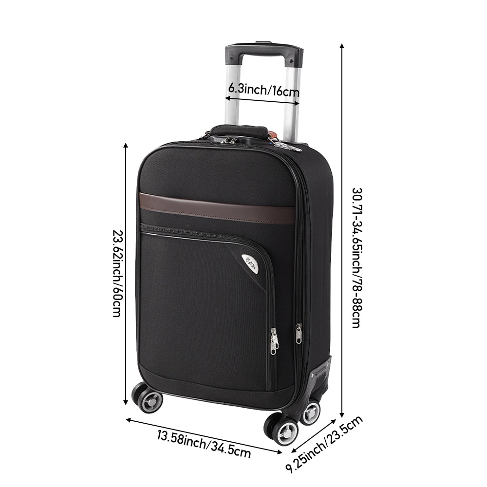 20" Softshell Expandable Suitcase With Combination Lock | Black