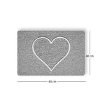 Spaghetti Anti Slip Shower/bath Mat - Heart Embossed | 40 x 60cm | Grey