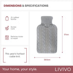 Cable Knit Hot Water Bottle | Gray