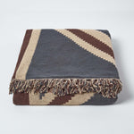 Cotton Union Jack Flag Throw | 125cm x 150cm | Cream & Brown