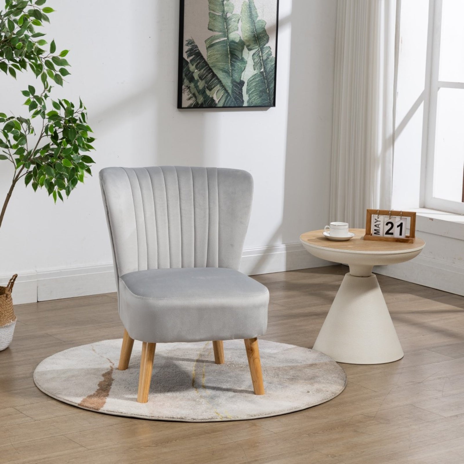 Arezza Velvet Accent Chair | Silver