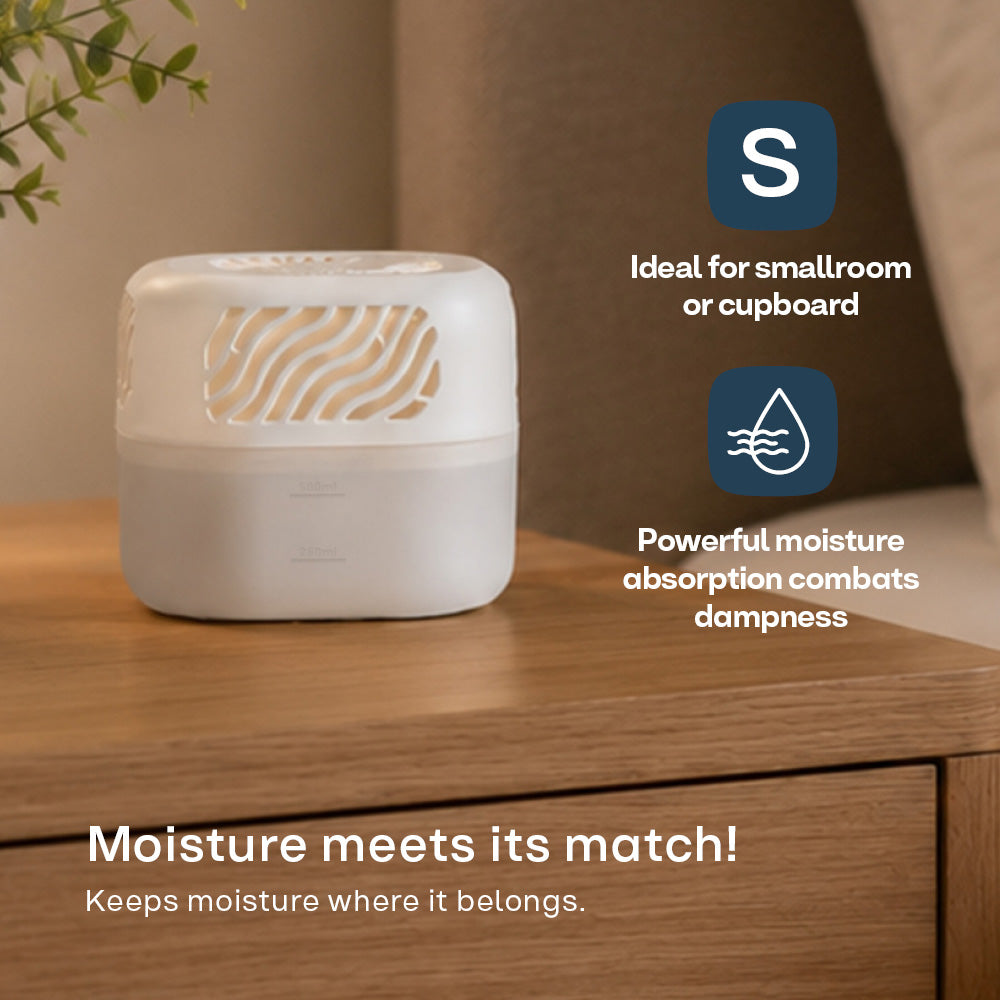 Airsip 500ml Refillable Dehumidifier With Calcium Chloride Refill | White