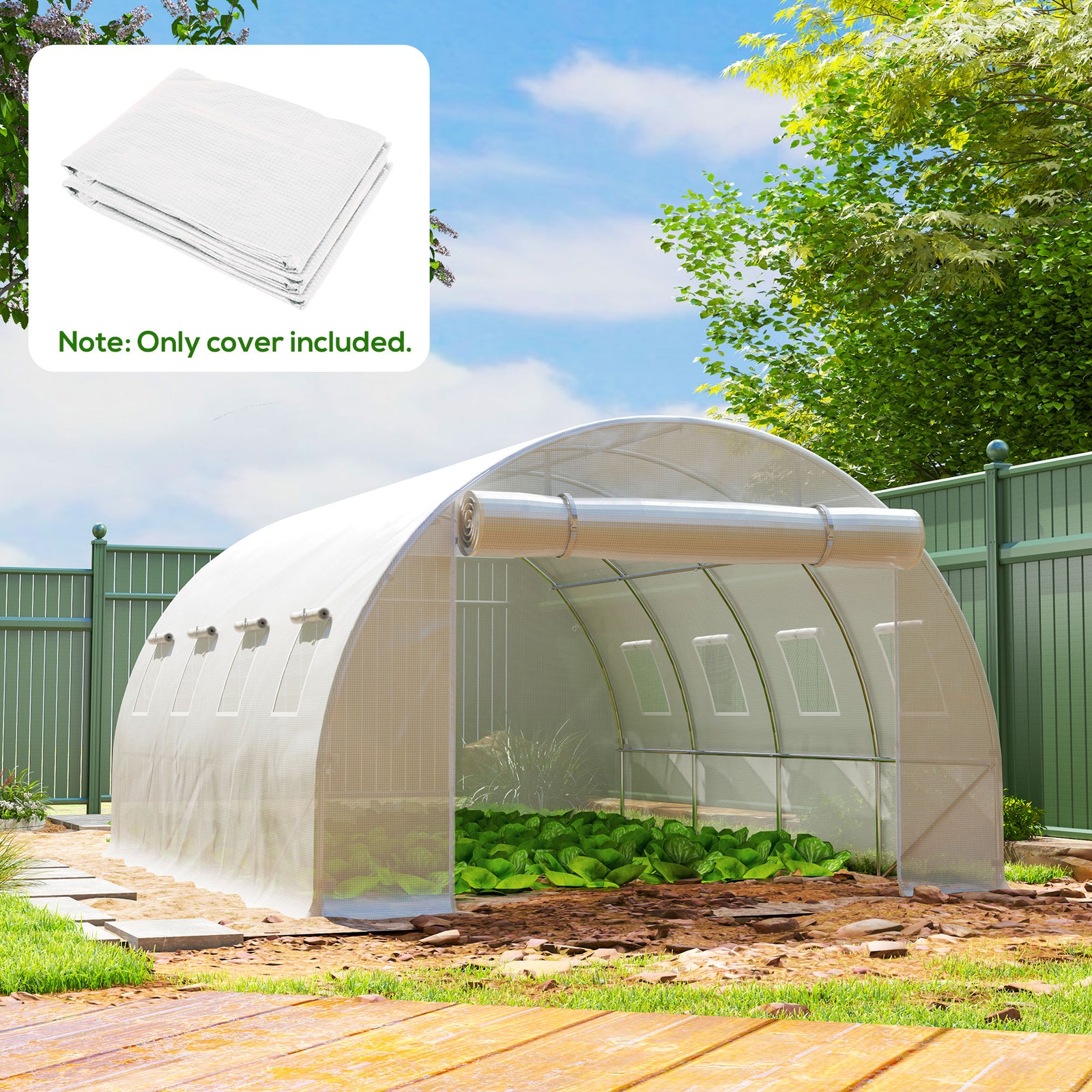 4 X 3 X 2m Greenhouse Replacement Cover | White