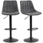 HOMCOM Bar Stools Set Of 2 Adjustable Swivel Bar Chairs With Backrest