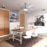 Reversible Ceiling Fan W/ Light, 6 Blades Indoor Led Fan