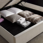 Aurora Velvet Ottoman Bed | King | Natural